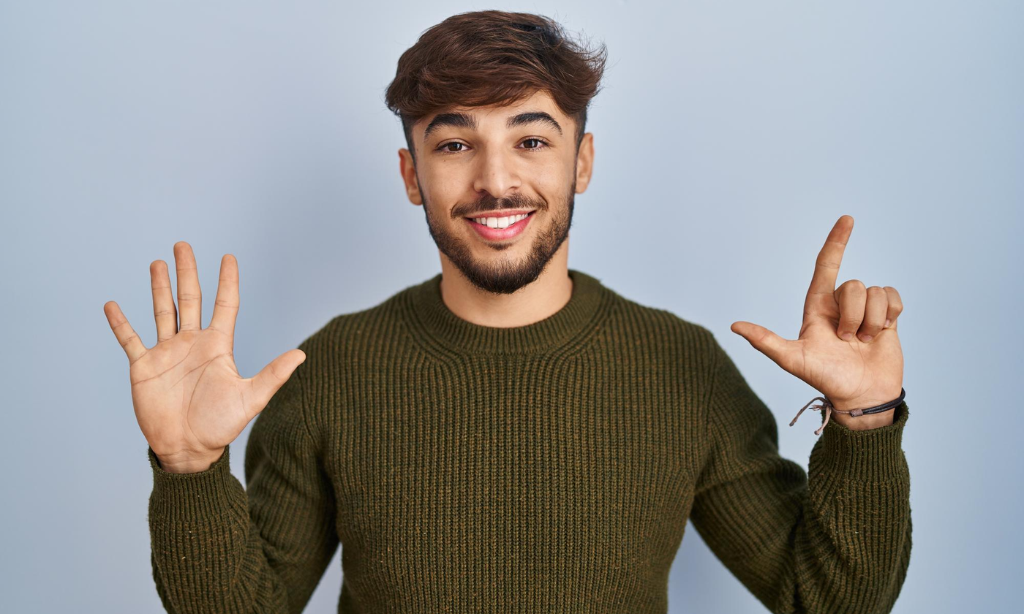 Man showing number seven with hands representing 7 nattokinase benefits