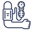 Icon of a blood pressure machine on an arm