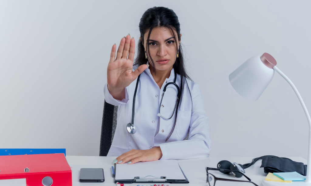 Healthcare professional warning about circulation and heart health concerns.